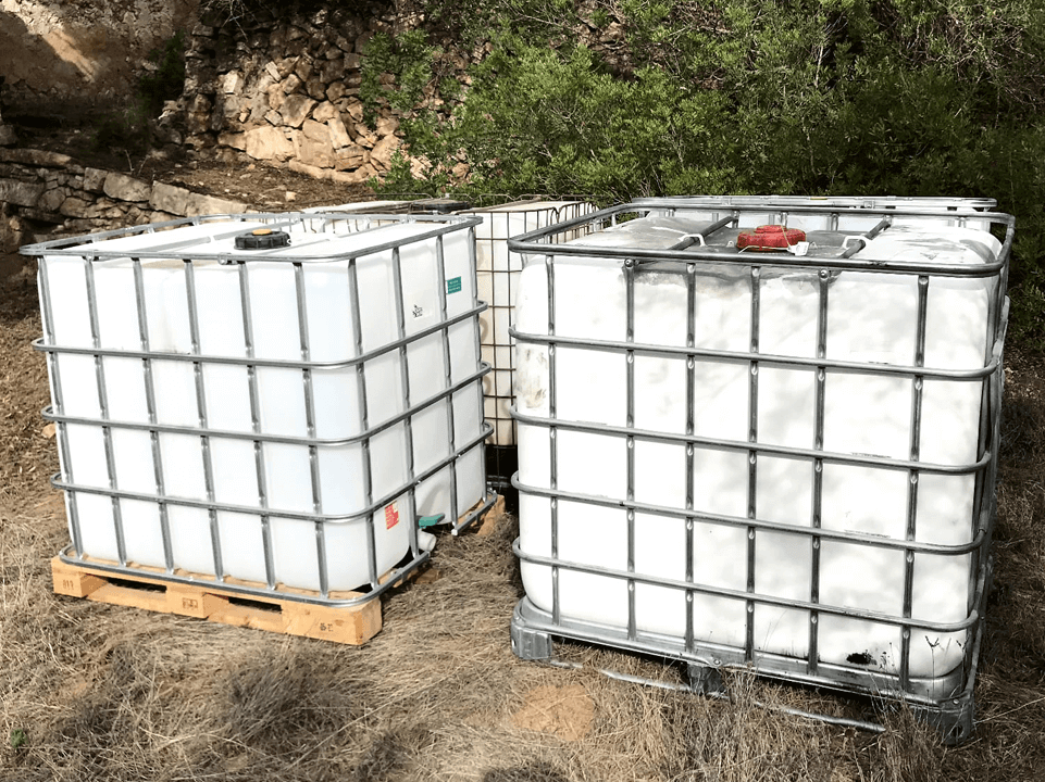 The second-hand IBC totes we bought