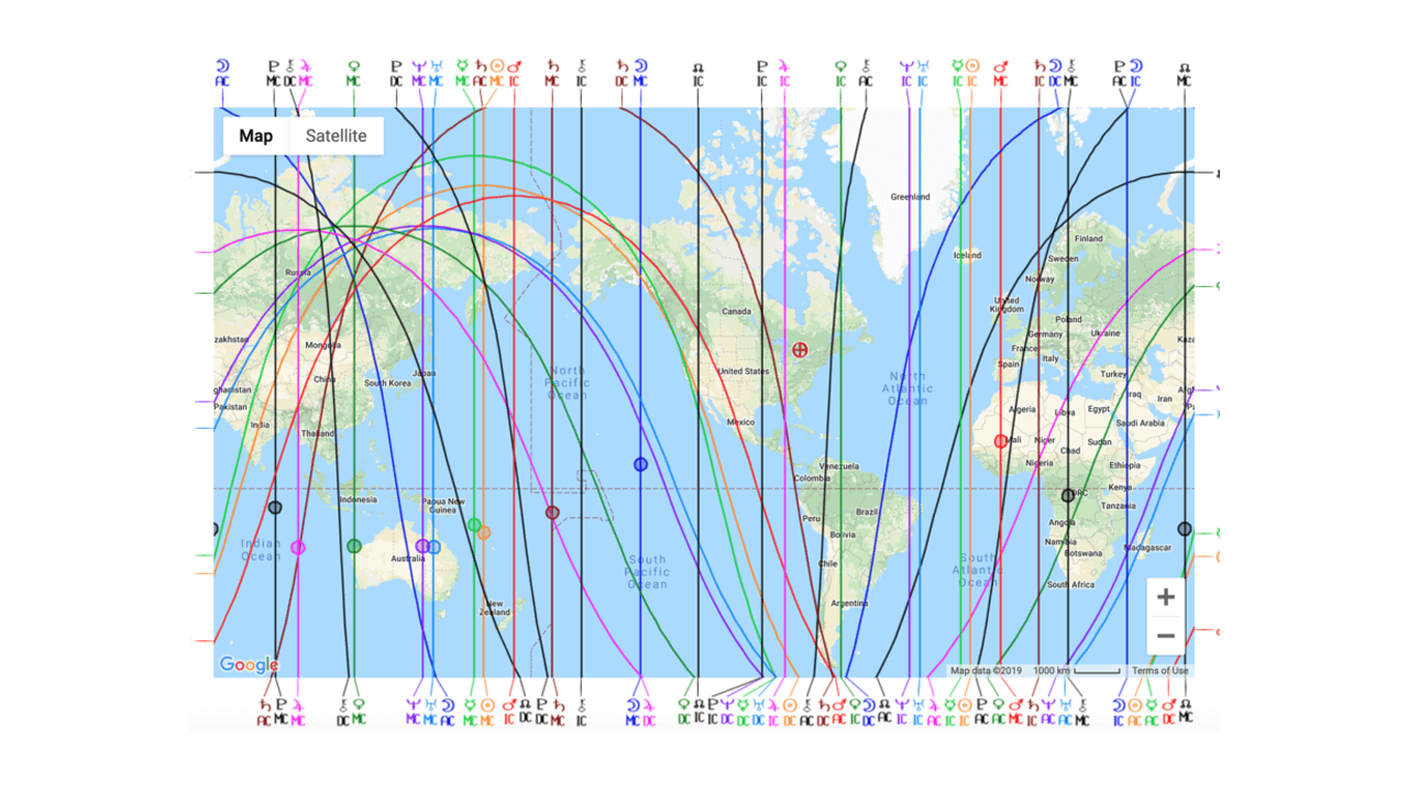 Astrocartography Lines