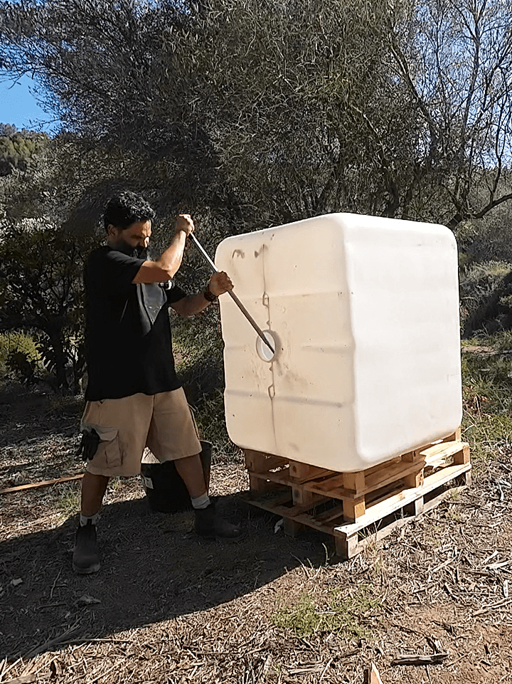 Pre-Washing the IBC Totes by Hand